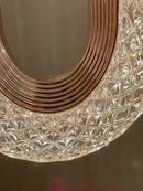 Pendente Cristal Oval Elipse Moderno Dourado – Geometria em Luz