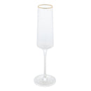 Taça Champanhe Cristal com Fio Dourado - 01 peça