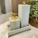 Conjunto Lavabo Luxo Mármore com Bandeja - Vidro