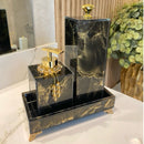 Conjunto Lavabo Luxo Mármore com Bandeja - Vidro