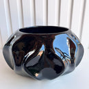 Cachepot Onda Preto em Cerâmica Alto Brilho