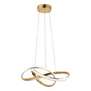 Lustre Pendente Dourado com Luz Escultural
