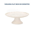 Boleira Flat de Cerâmica Inspirada na Natureza