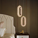 Pendente Cristal Oval Elipse Moderno Dourado – Geometria em Luz