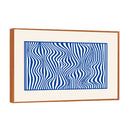 Quadro Abstrato Azul Vibra em Moldura Filete