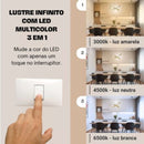 Lustre Pendente Dourado com Luz Escultural