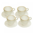 Conjunto 4 Xícaras Vidro Fio de Ouro Milky Rosa