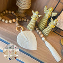 Colar de Mesa Boho em Madeira e Macramê