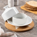 Manteigueira de Porcelana Branca com Tampa