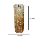 Vaso de Vidro Cristal Dourado Grande
