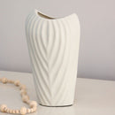 Vaso de Cerâmica Canelado Côncavo Decorativo