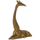 Escultura Girafa Dourada Decorativa Luxo