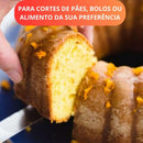 Faca de pão inox profissional com corte serrilhado preciso. Sofisticação, durabilidade e design elegante para sua cozinha.
