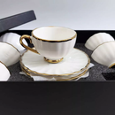 Xícaras de Porcelana com Borda Dourada: Sofisticação 12 pcs