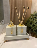 Conjunto Completo Lavabo Luxo com Efeito Mármore