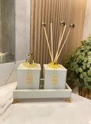 Conjunto Completo Lavabo Luxo com Efeito Mármore