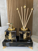 Conjunto Completo Lavabo Luxo com Efeito Mármore