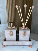 Conjunto Completo Lavabo Luxo com Efeito Mármore