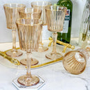 Taças Âmbar com Borda Dourada: Elegância à Mesa