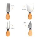 Kit de Facas para Queijo em Inox e Madeira