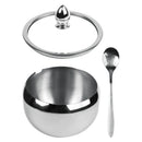 Açucareiro de Inox com Tampa de Vidro Elegante