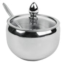 Açucareiro de Inox com Tampa de Vidro Elegante