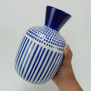 Vaso Decorativo em Cerâmica Azul Elegante
