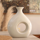 Vaso Orgânico Vazado em Cerâmica Minimalista