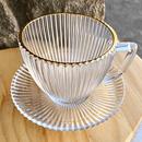 Conjunto Luxo - Xícaras de Vidro com Borda Dourada